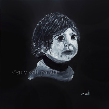 Pittura intitolato "portrait d'enfant c…" da Guy Cali-Garsia, Opera d'arte originale, Olio