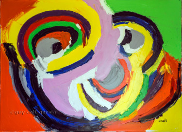 Peinture intitulée "clown.couteau a pal…" par Guy Cali-Garsia, Œuvre d'art originale, Huile