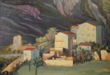 Pintura titulada "village Corse" por Guy Chaise, Obra de arte original