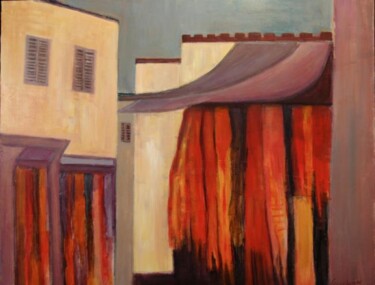 Painting titled "les souks de TUNIS" by Guy Chaise, Original Artwork, Acrylic