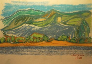 Painting titled "Corse - côte Est" by Guy Chaise, Original Artwork, Pastel