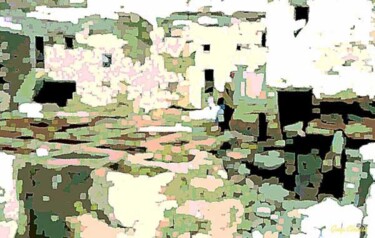 Arts numériques intitulée "le quartier des tan…" par Guy Chaise, Œuvre d'art originale, Peinture numérique