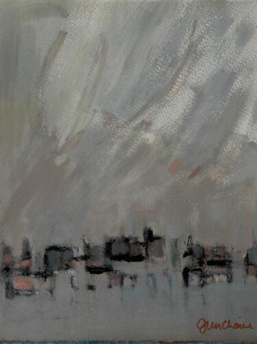 Peinture intitulée "ciel à Paris" par Guy Chaise, Œuvre d'art originale, Huile