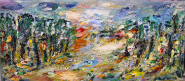 Peinture intitulée "paysage d'automne" par Guy Departe, Œuvre d'art originale, Huile