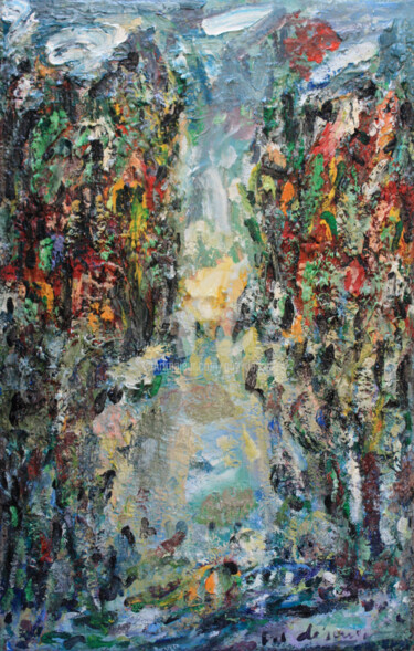 Peinture intitulée "bord de l'argens" par Guy Departe, Œuvre d'art originale, Huile
