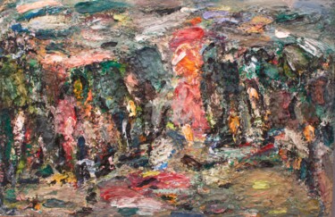 Peinture intitulée "paysage mauve" par Guy Departe, Œuvre d'art originale, Huile