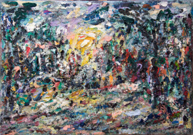 Malerei mit dem Titel "la forêt du vallon…" von Guy Departe, Original-Kunstwerk, Öl