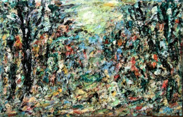 Malerei mit dem Titel "vallon-hiver" von Guy Departe, Original-Kunstwerk, Öl