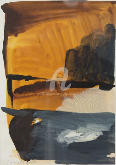 Peinture intitulée "encres 2008 40" par Guy Departe, Œuvre d'art originale, Encre Monté sur Châssis en bois