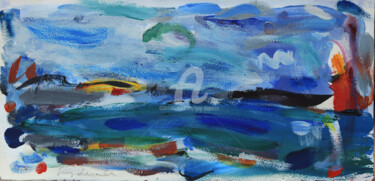 Peinture intitulée "sur la mer" par Guy Departe, Œuvre d'art originale, Acrylique