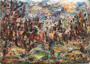 Peinture intitulée "paysage-variations" par Guy Departe, Œuvre d'art originale, Huile