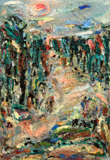 Peinture intitulée "un paysage" par Guy Departe, Œuvre d'art originale, Huile