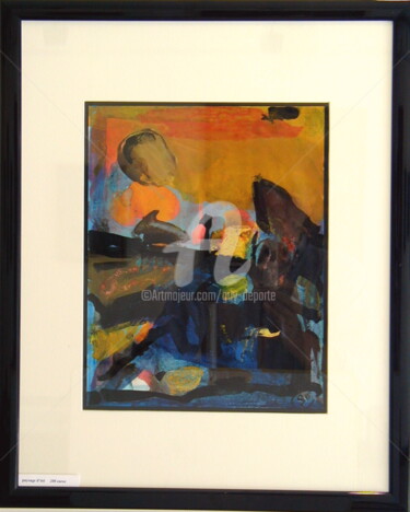 Painting titled "I" by Guy Departe, Original Artwork, Gouache Mounted on Cardboard