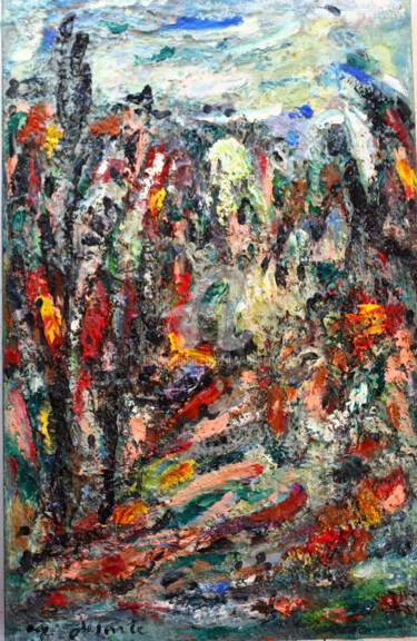 Peinture intitulée "vue familière" par Guy Departe, Œuvre d'art originale, Huile