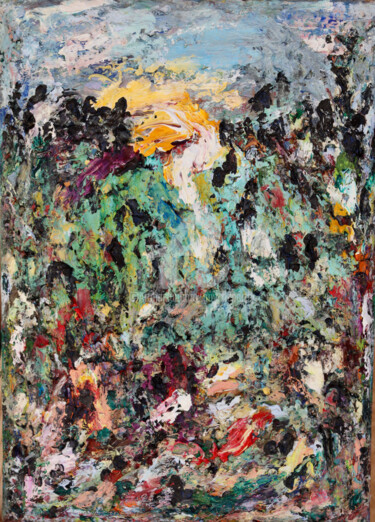 Peinture intitulée "estérel-roseaux" par Guy Departe, Œuvre d'art originale, Huile