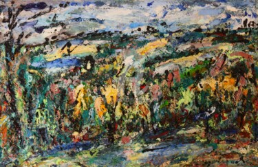 Pintura intitulada "paysage du var" por Guy Departe, Obras de arte originais, Óleo