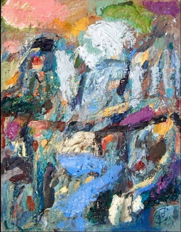 Painting titled "04/08/P" by Guy Departe, Original Artwork, Oil