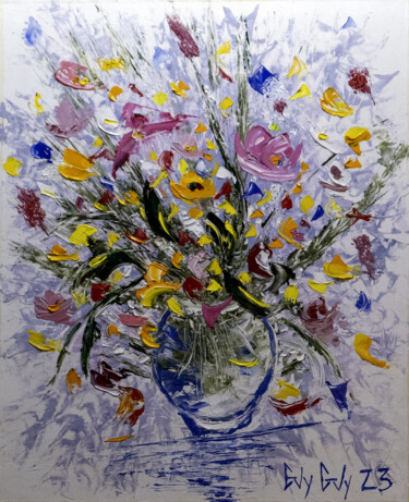 Malerei mit dem Titel "Le Bouquets Lamarlo…" von Guy Fitoussi, Original-Kunstwerk, Öl