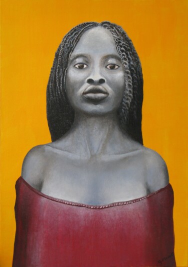Painting titled "women 4" by Guy Fouinat, Original Artwork, Oil Mounted on Wood Stretcher frame