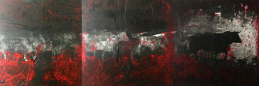 Peinture intitulée "toros-in-the-dark-0…" par Guy Fouré, Œuvre d'art originale