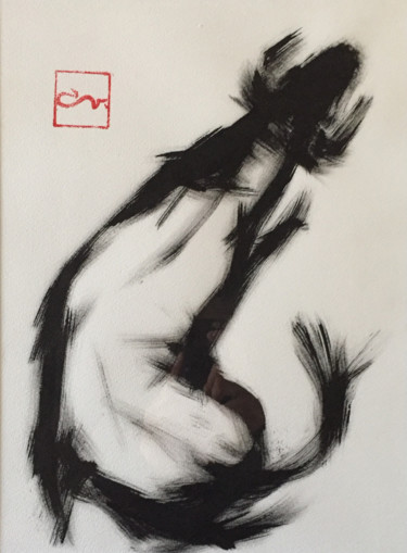 Dessin intitulée "TOROS IN THE MOOVE…" par Guy Fouré, Œuvre d'art originale, Encre