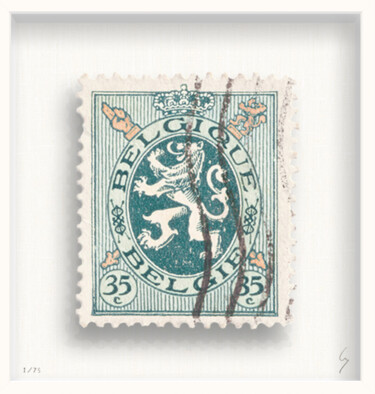 Pittura intitolato "Stamp Belgium" da Guy Gee, Opera d'arte originale, Lavoro digitale 2D Montato su Telaio per barella in l…