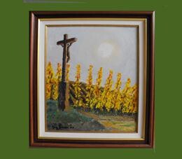 Peinture intitulée "vignoble-d-alsace.j…" par Guy Gresser, Œuvre d'art originale, Huile