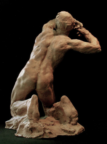 Sculpture titled "Orphée" by Guy Le Perse, Original Artwork, Terra cotta