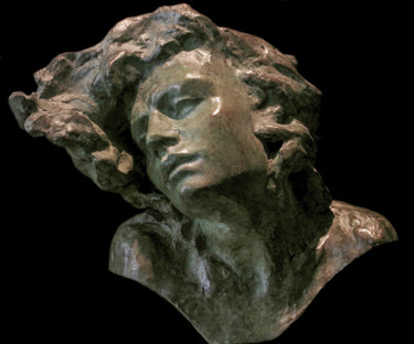 Skulptur mit dem Titel "Visage de Succube" von Guy Le Perse, Original-Kunstwerk