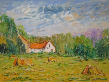 Painting titled "Paysage Picard" by Guy Le Gendre, Original Artwork, Oil