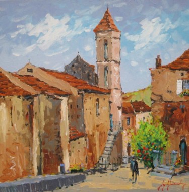 Painting titled "Village corse" by Guy Le Gendre, Original Artwork, Oil