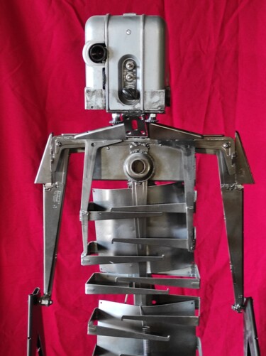Sculpture titled "ROBOT" by Guy Occhipenti, Original Artwork, Stainless Steel