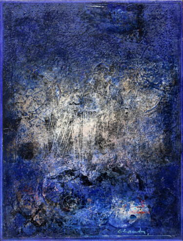 Malarstwo zatytułowany „Bleu paradoxal” autorstwa Guy Paul Chauder, Oryginalna praca, Akryl