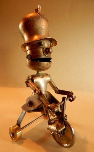 Sculpture titled "TRICYCLE" by Pirogi, Original Artwork, Metals