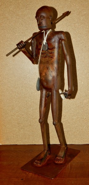 Sculpture titled "CHASSEUR" by Pirogi, Original Artwork, Metals