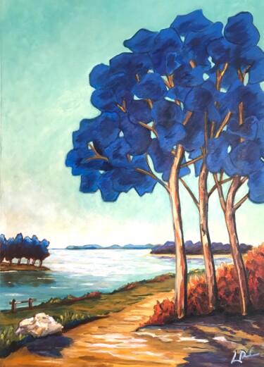 Peinture intitulée "l'étang du Ponant 6" par Guy Raimon Cuisinier, Œuvre d'art originale, Huile
