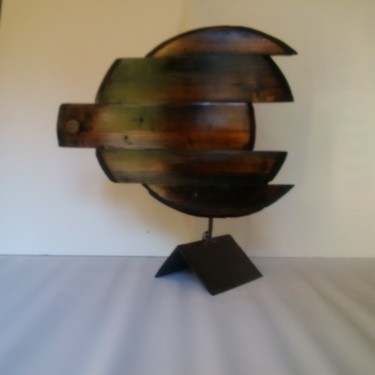 Skulptur mit dem Titel "Oiseau ou tortue ?" von Guy Romedenne, Original-Kunstwerk, Holz