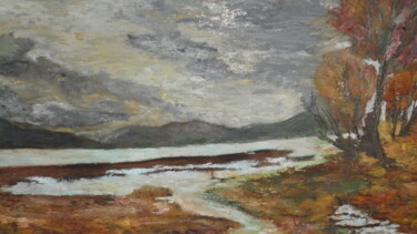 Malerei mit dem Titel "Ciel d'orage" von Guy Romedenne, Original-Kunstwerk, Öl