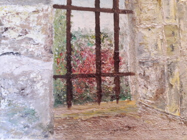 Peinture intitulée "Fenêtre sur jardin" par Guy Romedenne, Œuvre d'art originale, Huile