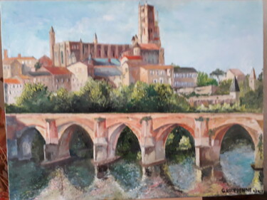 Pintura titulada "La cathédrale Saint…" por Guy Romedenne, Obra de arte original, Oleo