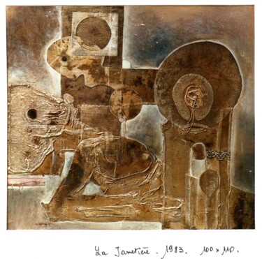 Painting titled "La Jarretière" by Guy Rubiella, Original Artwork, Acrylic Mounted on Other rigid panel