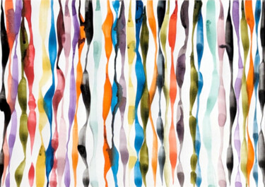 제목이 "Aquarelle sans titr…"인 미술작품 Guy Sroka로, 원작, 수채화 기타 단단한 패널에 장착됨