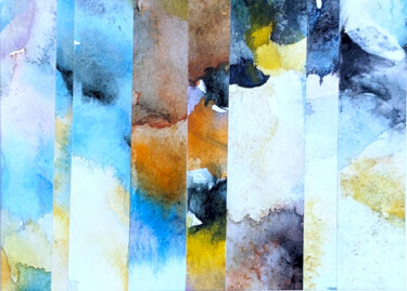 Painting titled "Sans titre n° 8 2024" by Guy Sroka, Original Artwork, Watercolor Mounted on Other rigid panel