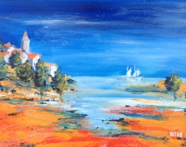 Painting titled "Anse du sud" by Yatro, Original Artwork, Oil