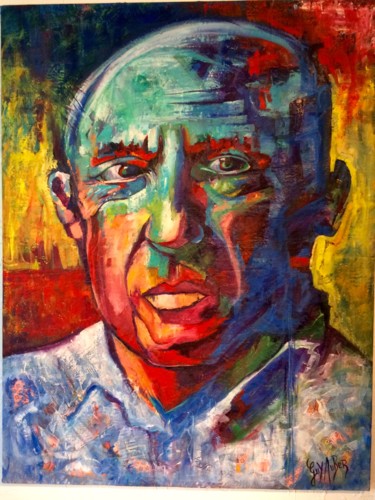 Painting titled "** Pablo Picasso **" by Guyauber, Original Artwork, Oil