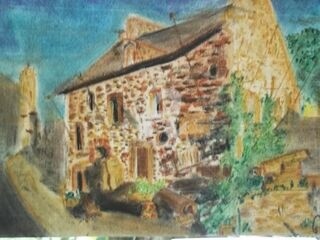 Peinture intitulée "maison de Bretagne" par Guyb, Œuvre d'art originale
