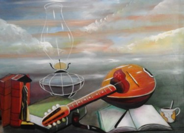 Peinture intitulée "mandoline" par Morançais, Œuvre d'art originale, Huile