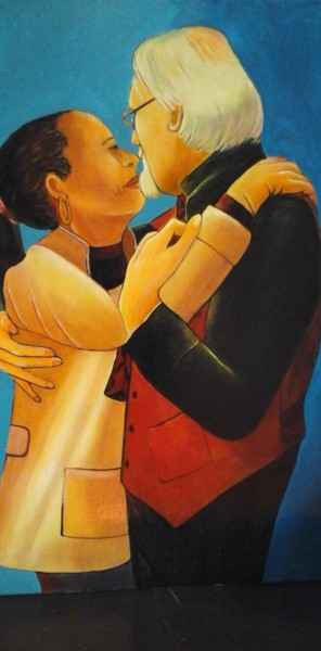 Peinture intitulée "le couple" par Morançais, Œuvre d'art originale, Huile