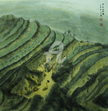 Painting titled "Gu, Yi-Xiong work "…" by Gu Yi Xiong Gu Yi Xiong, Original Artwork, Ink