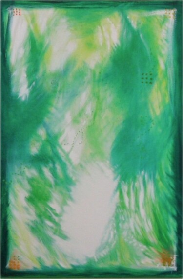 Painting titled "Cap au vert" by Guylaine Déry, Original Artwork, Oil